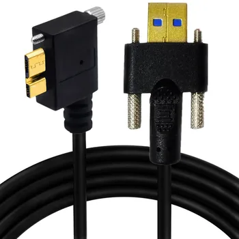 Разъем USB 3.0 A к кабелю Micro B с левым прямым углом 90 Градусов с Фиксирующими Винтами 5 Гбит/с 0,3 м 1 м 2 м