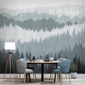 Бейбехан Изготовленный на Заказ Абстрактный сосновый лес горный ТВ фон обои для гостиной украшение спальни настенная роспись покрытие обоями