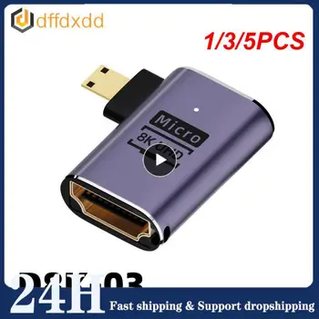 1/3/5шт Угловой U-образный L-конвертер Mini Male в HDMI-совместимый 2,1 В Женский Удлинитель 4K 8K 60Hz Адаптер