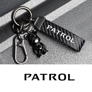 Кожаные брелоки с текстурой углеродного волокна, автомобильный брелок, украшения с пряжкой в виде подковы для NISSAN Patrol, аксессуары для укладки автомобилей