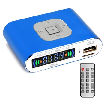 Аудиоприемник Bluetooth 5.0, цифровой музыкальный плеер MP3, FM-радио, воспроизведение с SD-карты / USB Аудиовыход 3,5 мм (синий)