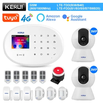 KERUI W204 Панель сигнализации 4G WIFI GSM Домашняя Охранная Интеллектуальная сигнализация PIR Датчик движения 2,4-дюймовая сенсорная панель Взломщик