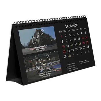Настольный календарь гоночной трассы Формулы-1 2024, Календарь расписания Формулы-1, Двухпроводная привязка, простое планирование, тематический календарь гонок для офиса и дома