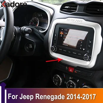 Для Jeep Renegade 2014 2015 2016 2017 Управление центральной консолью GPS Навигация Отделка крышки Автомобильные Аксессуары Наклейка