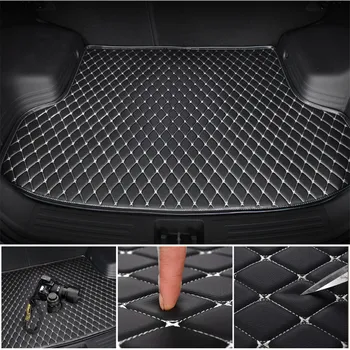 Коврик для багажника автомобиля Черно-Белая линия Для MERCEDES BENZ S8 2014-2017 Кожаный коврик для багажника Автомобиля Аксессуары для Интерьера