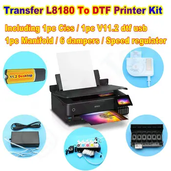 Перевод набора принтеров L8180 В DTF Преобразование набора принтеров L8050 L18050 В Dtf Инструмент для подключения принтеров DTF Программа Usb Ciss Система Заслонки Коллектор