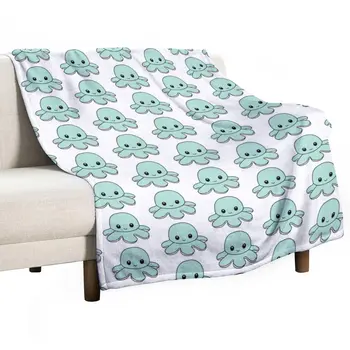 Милое плюшевое одеяло с осьминогом, ретро-одеяло, фланелевое одеяло