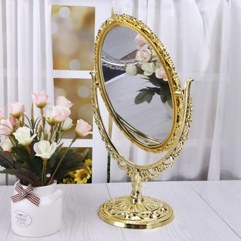 2-Сторонняя подставка для зеркала для макияжа, настольное косметическое зеркало, пластиковые зеркала для туалетного столика, инструменты