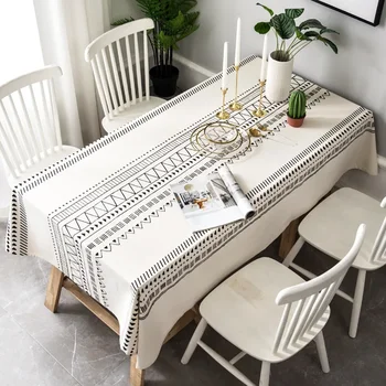 Nordycki współczesny styl czarny losowy geometria seria obrus stołowy salon stolik do herbaty