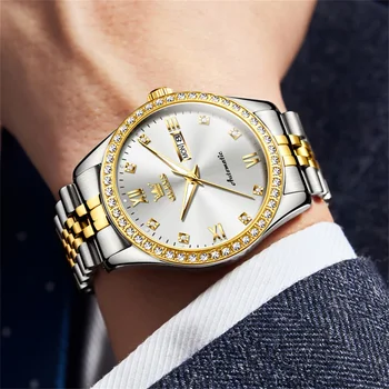 Бренд OLEVS High-end Series Цельнометаллические Автоматические Механические Часы Подлинной Моды Спортивные Мужские Механические Часы Man Luxury Reloj