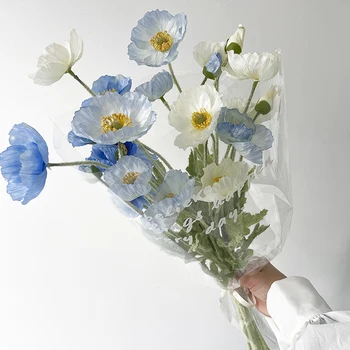 Высококачественные красивые искусственные цветы из мака, шелка, поддельные цветы для домашнего свадебного салона, роскошного украшения вечеринки