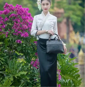 2023 Официантка ресторана Dai, Рабочая одежда, Винтажный Белый костюм, женское платье, Тайский Новый