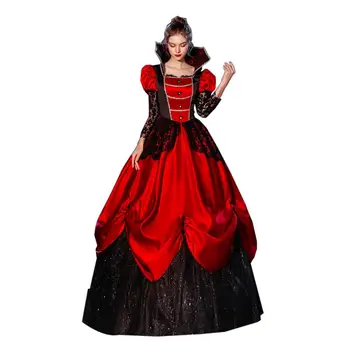 Красно-черное вечернее платье, воротник-стойка, Хэллоуин, Театральный костюм, Ежегодное собрание, Вечеринка на подиуме, Благородное платье принцессы