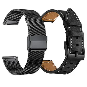20мм 22мм Кожаный Сетчатый Ремешок Для Samsung Galaxy Watch 4 Classic 3 Active 2 Gear S3 S2 Классический Ремешок Для Amazfit Bip GTR 2 3