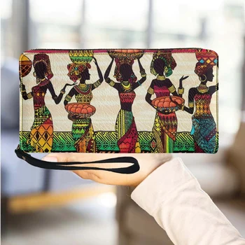 Дизайн африканской женщины, Модный браслет, кошелек, новая популярная Универсальная дорожная кредитная карта, сумка для телефона, клатч из искусственной кожи, женский подарок