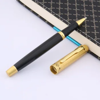 металлическая подарочная золотая и черная Деловая решетчатая модная Золотая ручка-роллер