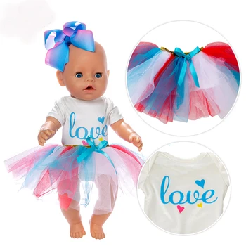 Комплект одежды Love, подходящий по размеру, 17-дюймовая кукольная одежда 43 см, платье Born Baby для подарка на фестиваль в честь дня рождения ребенка