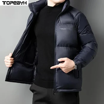 Высококачественные мужские осенне-зимние теплые и удобные куртки из утолщенного хлопка, пальто
