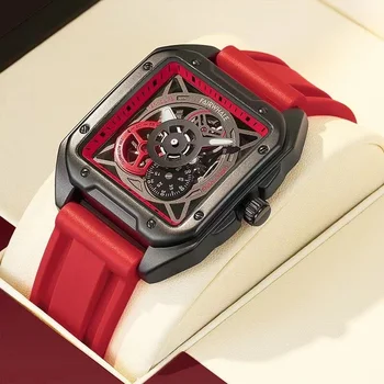 Mark Fairwhale 6320 Мужские Автоматические механические часы Модные Спортивные водонепроницаемые Квадратные светящиеся наручные часы Мужские часы reloj hombre