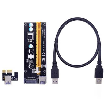 NEW-VER006 PCI-E Riser Card 006 PCIE От 1X До 16X Удлинитель 15Pin SATA Power 100 см 60 см USB 3.0 Кабель Для Майнинга LTC ETH Miner