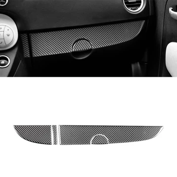 Накладка левой правой крышки приборной панели автомобиля Наклейка на накладку левой правой крышки приборной панели для Fiat 500 2012-2015 из мягкого углеродного волокна