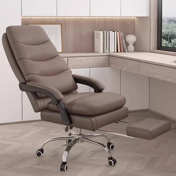 Кожаное вращающееся игровое кресло с откидной спинкой Редактор Выбирает Relax Конференц-офисное кресло, Передвижной салонный шезлонг, офисную мебель
