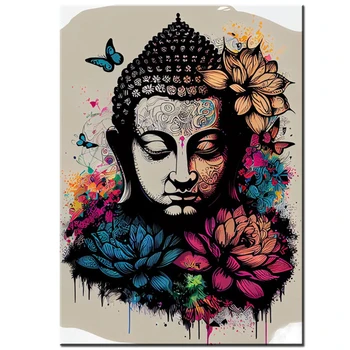 Lotus Buddha 5D Diy Наборы для алмазной живописи Полная квадратная круглая дрель Буддизм Алмазная вышивка Религия Алмазная мозаика Декор S427