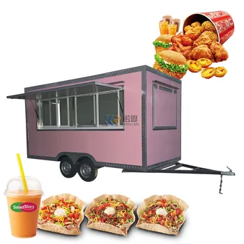 Передвижной Трейлер Еды Тележки быстрого вендинга Fast Vending Trolly Food Trailer с Полным Кухонным Оборудованием CE DOT