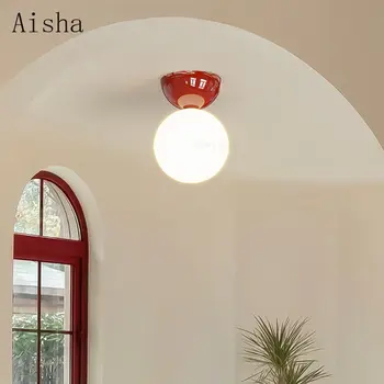 Потолочный светильник Bauhaus Dome, потолочный светильник для коридора, Средневековый гардероб, Простая кремовая серия, украшение дома, лампа для входа на балкон