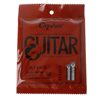 Orphee NX35-C 6шт Струны для классической гитары 028-045 Дюймов с покрытием из нейлона и стали