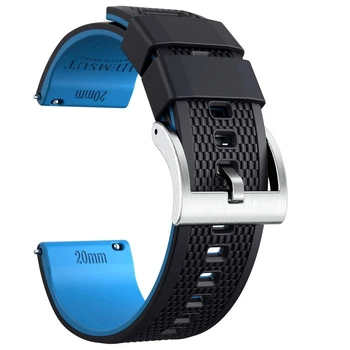Силиконовые ремешки для смарт-часов Hemsut, 18 мм, 20 мм, 22 мм, Быстросъемный резиновый ремешок для часов для мужчин и женщин, мягкая замена