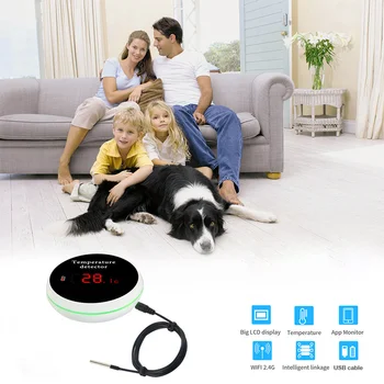 Удаленный мониторинг температуры Tuya Smart WIFI Термометр Громкой связи С Голосовым управлением USB-Зарядка или перезаряжаемый аккумулятор