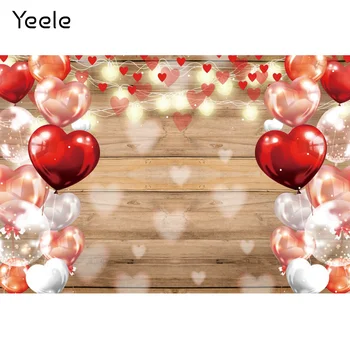 Yeele, День Святого Валентина, Баллон с сердечком, легкое боке, Деревянные доски, фон для фотосъемки, фотографические фоны для фотостудии