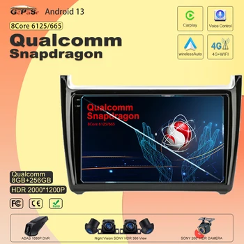 Qualcomm Snapdragon Для Volkswagen POLO 5 2008-2020 Android 13 Автомобильный Радиоплеер Автоматическая GPS Навигация Без 2din DVD Стерео Головки