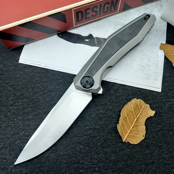 HUAAO 0470 Универсальный Карманный Нож Открытый Тактический D2 Flipper Blade EDC Складной Нож Охотничье Снаряжение Для Выживания Титановая Ручка
