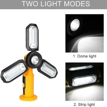 Складной SMD светодиодный Рабочий светильник, мощный светодиодный фонарик для кемпинга, пешего туризма, аварийного многофункционального перезаряжаемого Деформируемого освещения