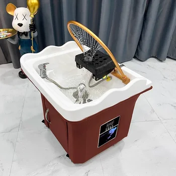 Портативная Небольшая Станция для мытья Шампунем Comfort Move Water Circulation Head Spa Кровать Для Мытья Волос Shampouineuse Salon Furniture MQ50XF