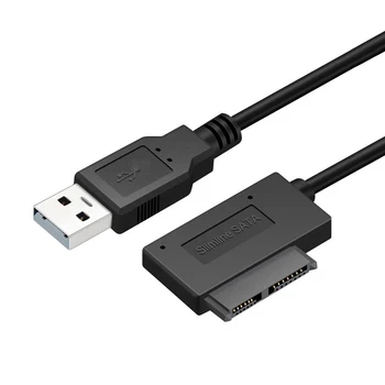 Ноутбук USB 2.0 naar Mini Sata II 7 + 6 13Pin Адаптер Конвертер Кабель для ноутбука /DVD ROM Тонкий привод шнур передачи данных Адаптер