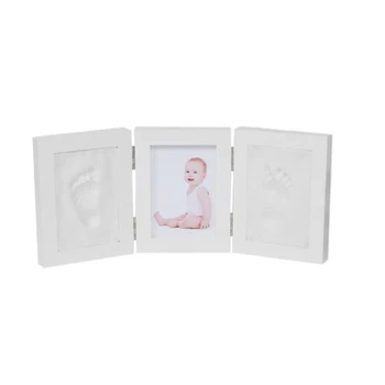 5-Дюймовый трехстворчатый без чехла Фоторамка с отпечатком стопы новорожденного ребенка, детские сувениры 