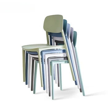 Простой стул со спинкой, складной домашний обеденный стул, пластиковый стул для знаменитостей, онлайн-досуг, балкон, спальня, компьютерный книжный стол и стул
