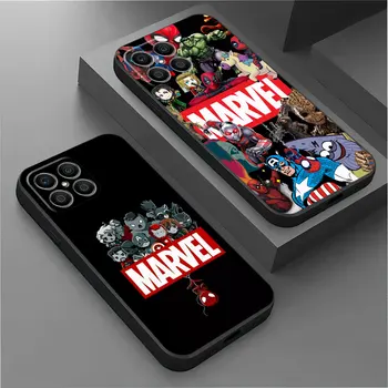 Черный Мягкий Чехол Marvel Hero Cartoon Case для Honor X9a 5G 8X X8a 4G Magic4 Magic5 Pro X8 70 90 Lite 20x7x6 4G 90 Pro Матовый