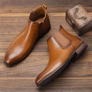 Новые коричневые мужские ботинки 