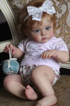24-дюймовая Высококачественная Уже Готовая Раскрашенная Кукла Ручной Работы Reborn Toddle Girl Doll Tutti Веснушчатая Кожа Очень Детализированная 3D Кожа