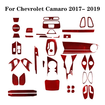 Для Chevrolet Camaro 2017 2018 2019, красные наклейки из углеродного волокна, отделка салона автомобиля, Декоративные Аксессуары, Различные Детали