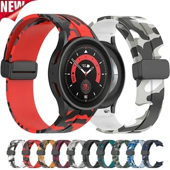 Ремешок с Цветочным Принтом для Samsung Galaxy Watch 4/6 Classic 42 46 мм 47 43 мм 4/5/6 40 мм 44 мм Магнитный Браслет-Ремешок Для Часов 5Pro 45 мм