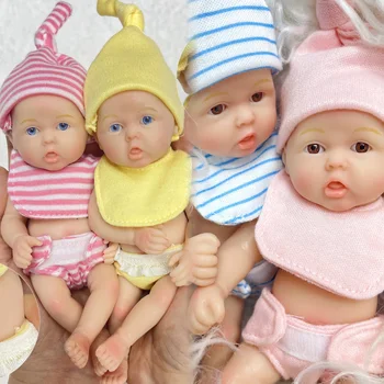 16 см Мини Силиконовая Кукла Bebe Reborn для Девочек и Мальчиков 3D-Краска С Видимыми Венами, Мягкая На Ощупь, Реалистичная Кукла-Реборн
