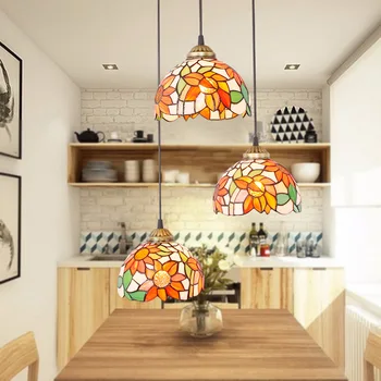 Дизайн SANDYHA в теплом деревенском стиле, обеденный стол, Подвесная лампа, креативная люстра в виде подсолнуха для спальни, гостиной, освещения и декора