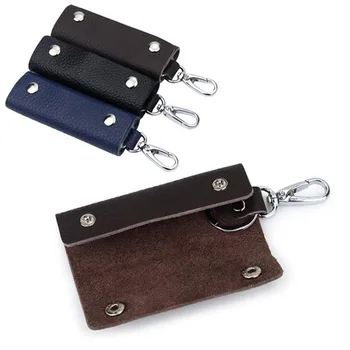 Мужской деловой кожаный чехол для ключей, поясная подвесная цепочка для ключей, бытовая сумка для ключей с женским модным многофункциональным автомобильным замком, сумка для ключей
