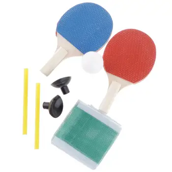 Набор ракеток для настольного тенниса с двойным обратным клеем (1 пара летучих мышей + 1 мяч + 1)