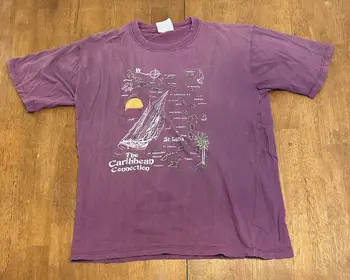 Винтажная футболка Caribbean Connection Tropical Island большого размера